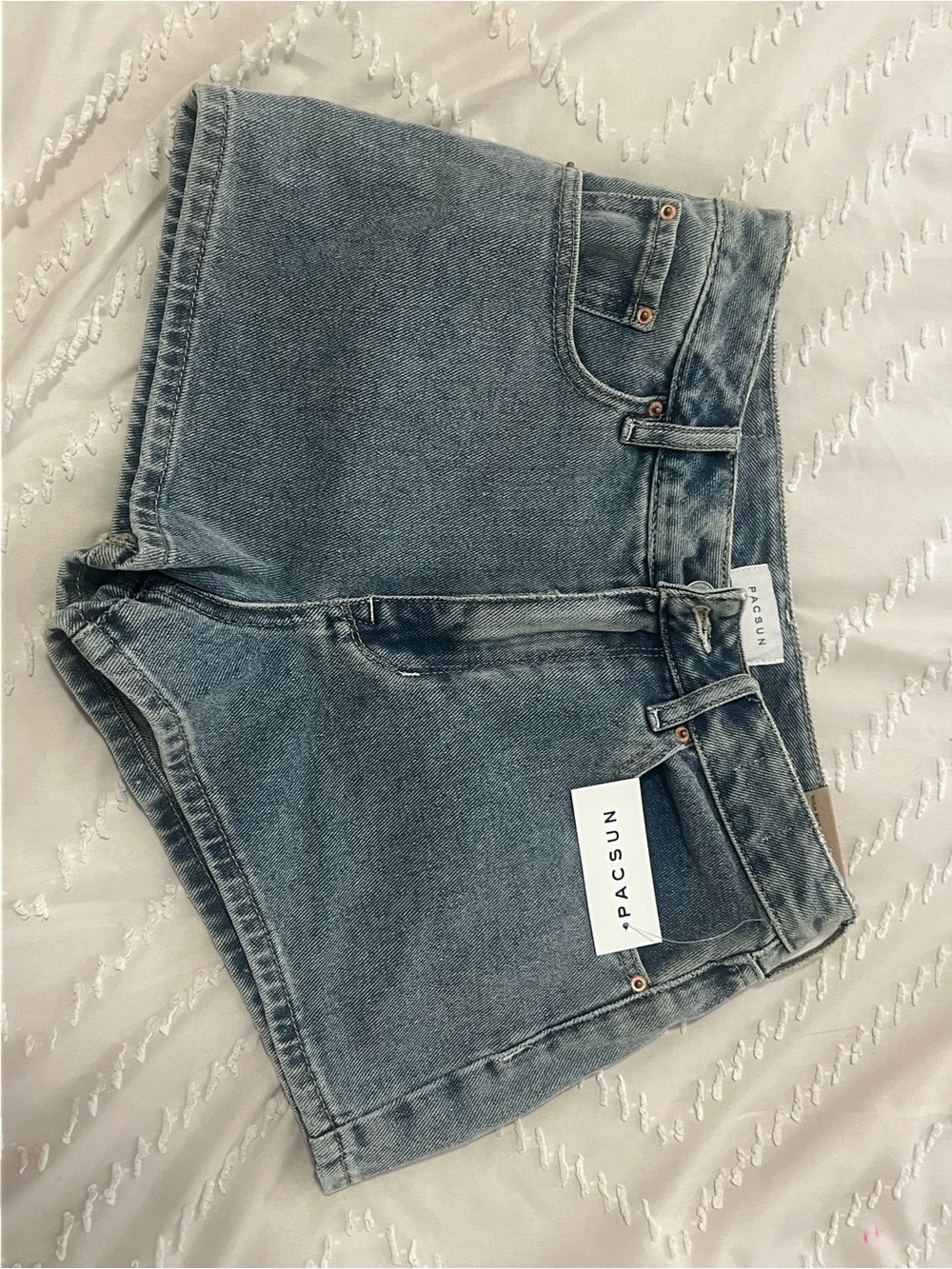 PacSun Women's High-Rise Denim Shorts - Light Blue Wash
